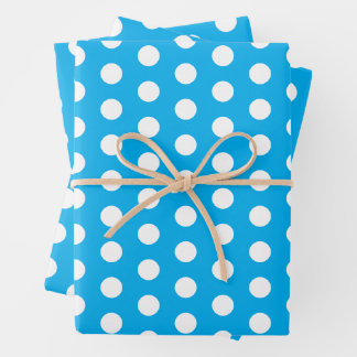 Light Blue and White Polka Dots  Geschenkpapier Set