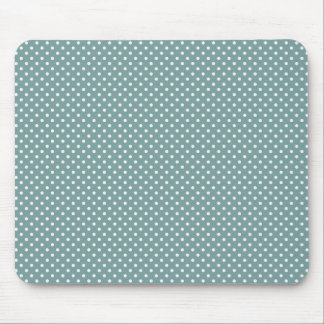 Light Blue and White Polka Dots Pattern Mousepad