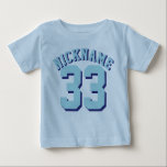 Light Blue & Aqua Baby | Sports Jersey Baby T-shirt<br><div class="desc">Light Blue & Aqua Baby | Sports Jersey Design ・ Baby Romper</div>