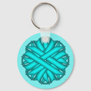 Light Blue / Aquamarin Blume Ribbon von Kenneth Yo Schlüsselanhänger