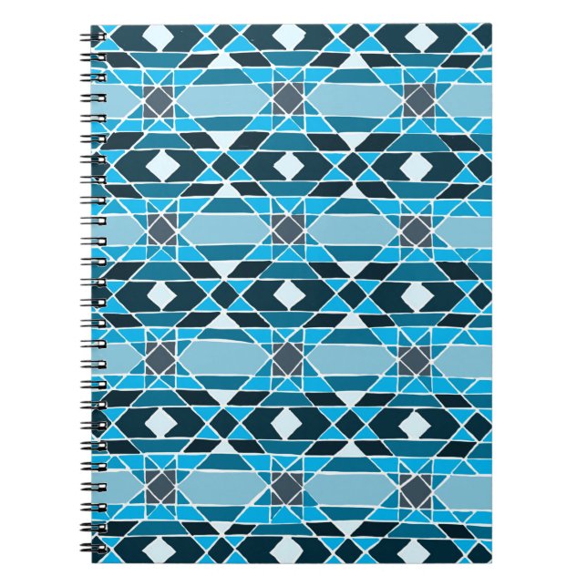 Light Blue/aquamarin Quilt-Muster-Notebook Notizblock (Vorderseite)