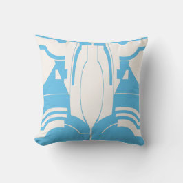 Light Blue auf White Classic Mediterranean Motif Kissen