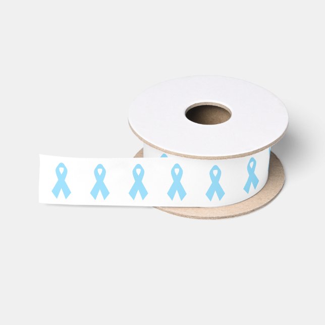Light Blue Awareness Ribbon dünn weiß Satinband (Spule)