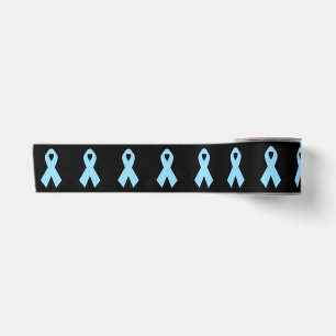 Light Blue Awareness Ribbon schwarz Satinband