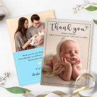 Light Blue Baby Boy 2 Foto Geburtsankündigung