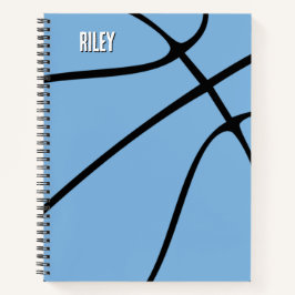 Light Blue Basketball Player Name oder Text Custom Notizbuch