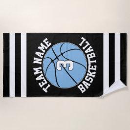 Light Blue Basketball Team Name & Spielnummer Strandtuch