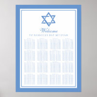 Light Blue Bat Mitzvah Star von David Seating Char