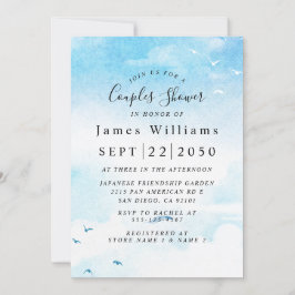 Light Blue, Beach Brautparty Einladung