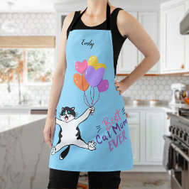 Light Blue Best Cat Mom Ever All-Over Print Apron Schürze