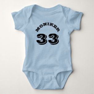 Light Blue & Black Baby Sports Jersey Design Strampler