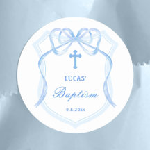 Light Blue Bow Wappen Taufe