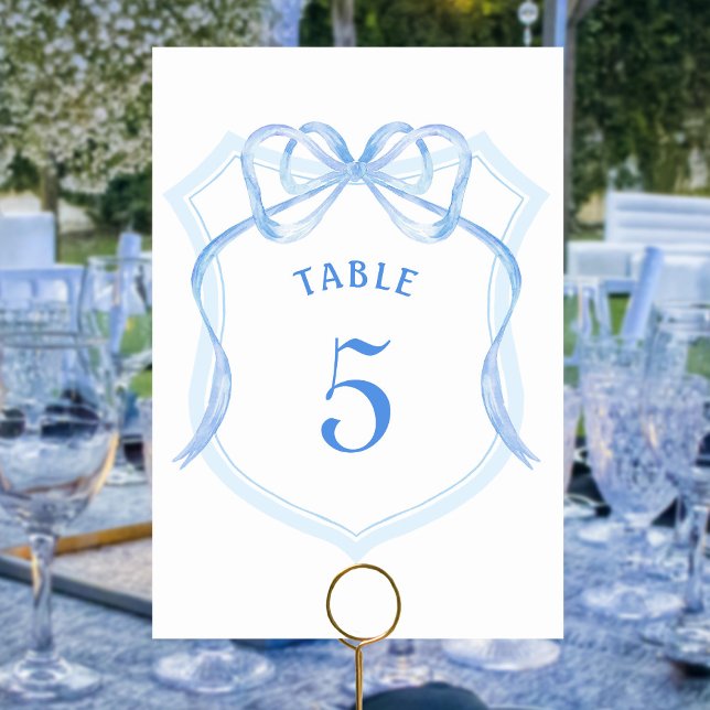 Light Blue Bow Wappen Tischnummer (Von Creator hochgeladen)