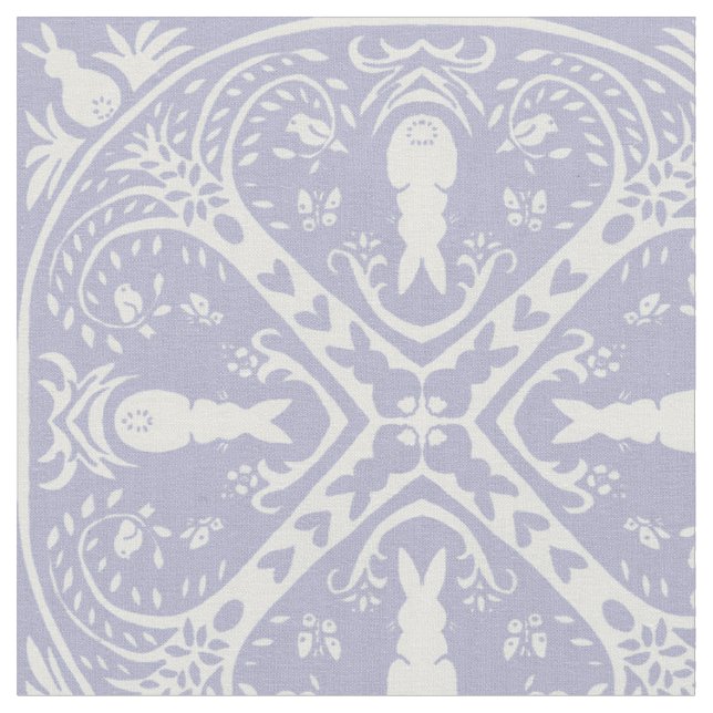 Light Blue Bunny Rabbit Pattern Baby Boy Kinderzim Stoff (Nahaufnahme)