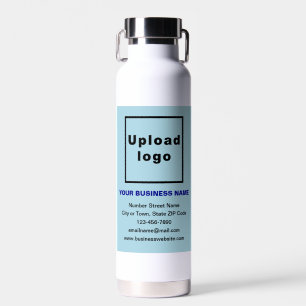 Light Blue Business Brand auf isoliert Trinkflasche