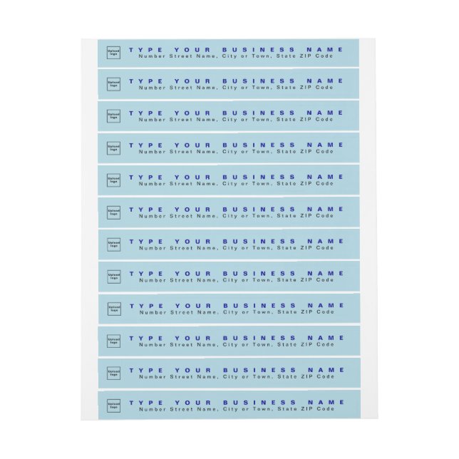 Light Blue Business Rücksendeadresse Slim (Bogen)
