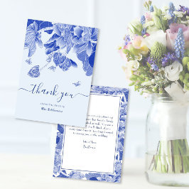 Light Blue Butterfly Blume Brautparty Dankeskarte