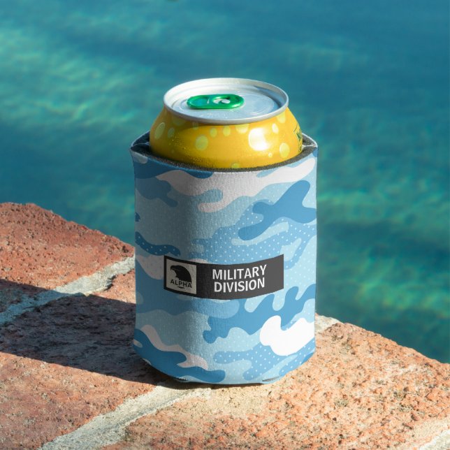 Light Blue Camouflage Pattern Beverage Insulator Dosenkühler (In Situ Pool)