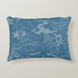 Light Blue Camouflage Toss Pillow Dekokissen