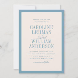 Light Blue Classic Elegant Wedding  Invitation Einladung