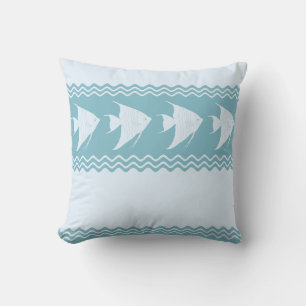 Light Blue Coastal Angelfish Stripes Kissen