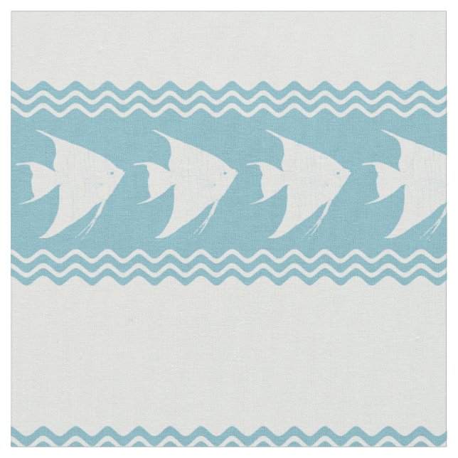 Light Blue Coastal Angelfish Stripes Stoff (Nahaufnahme)