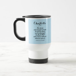 Light Blue Courage Bible Verse Individuelle Name E Reisebecher