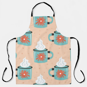 Light Blue Cup Nahtloses Muster. Schürze