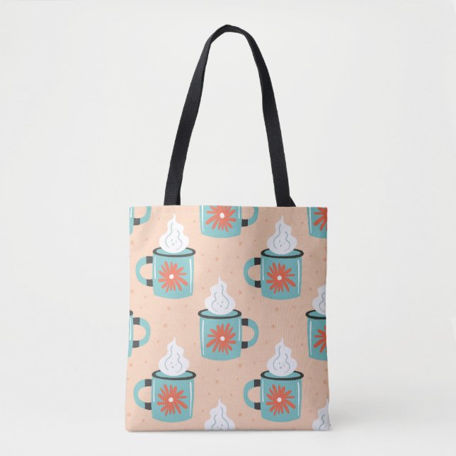 Light Blue Cup Nahtloses Muster. Tasche (Vorderseite)