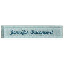 Light Blue Custom Desk Namplate