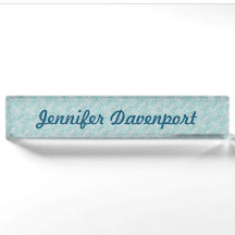 Light Blue Custom Desk Namplate