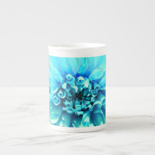 Light Blue Dahlia Blume Prozellantasse