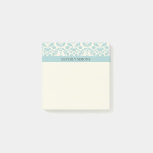 Light Blue Damask Post-it Klebezettel