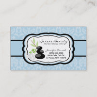 Light Blue Damask Wellness-Center Hot Stones Busin