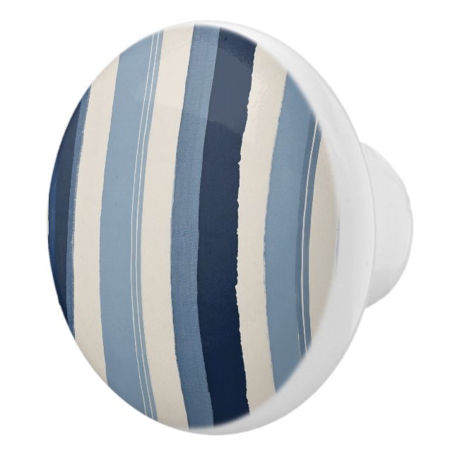 light-blue, dark-blue and white stripes keramikknauf (Rechts)