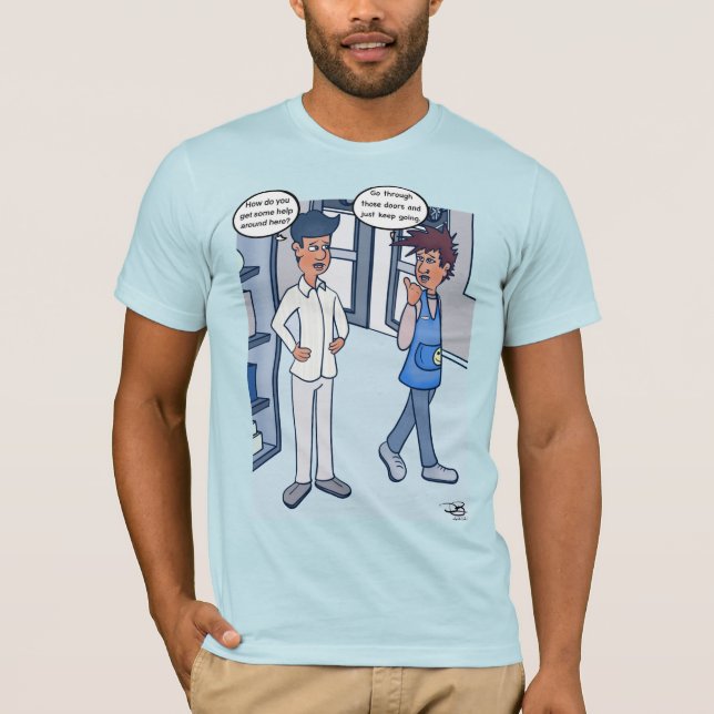 Light Blue des Kundenservice T-Shirt (Vorderseite)