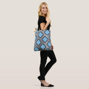 Light Blue Diamonds auf Silver Background Tasche