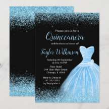 Light Blue Dress Imitate Glitzer Quinceanera