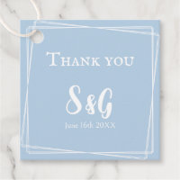Light Blue Elegant Script Vielen Dank Hochzeit