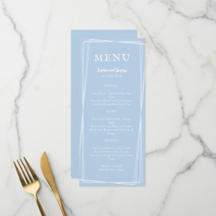 Light Blue Elegant Wedding Stylish individuell anp Menükarte