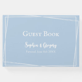 Light Blue Elegant White Script Custom Wedding Gästebuch