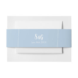 Light Blue Elegante Hübsch Hochzeit Einladungsbanderole