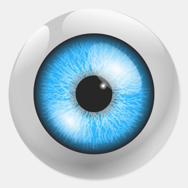 Light Blue Eyeball Runder Aufkleber (Vorderseite)