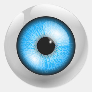Light Blue Eyeball Runder Aufkleber