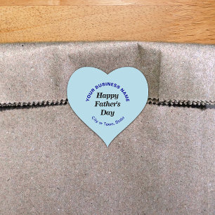 Light Blue Father's Day Business Heart Sticker
