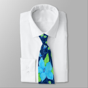 Light Blue Floral Krawatte