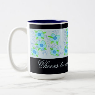 Light Blue Flower Coffee Tasse