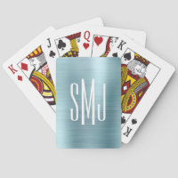 Light Blue Foil Three Letter Monogram