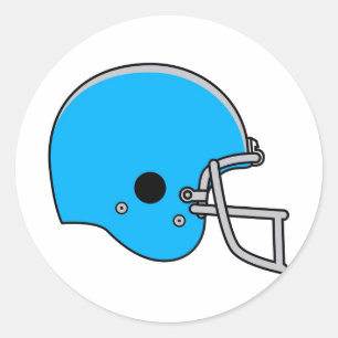 Light Blue Football Helm Runder Aufkleber