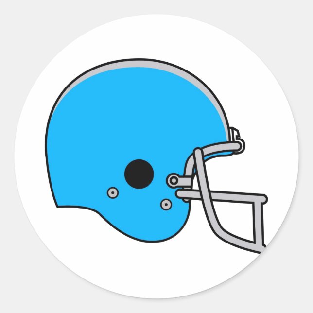 Light Blue Football Helm Runder Aufkleber (Vorderseite)